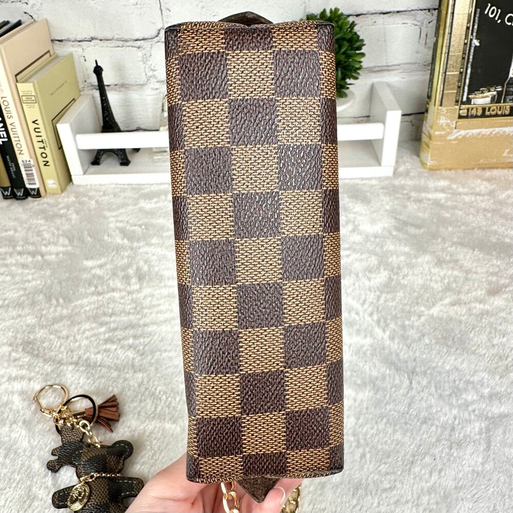 Louis Vuitton Damier Ebene Cosmetic Pouch PM crossbody bag with chain NICE - Picture 9 of 14